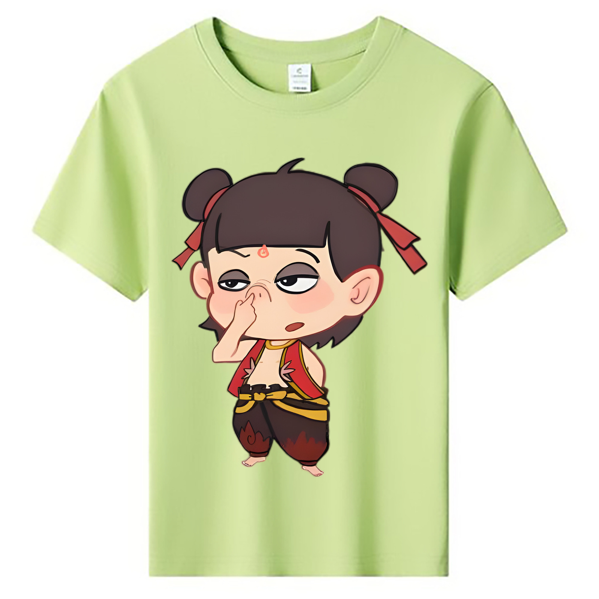（画像用） Ne Zha 2 ナタ 魔童の大暴れ 綿100％キッズTシャツ（フロントプリント）